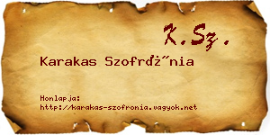 Karakas Szofrónia névjegykártya